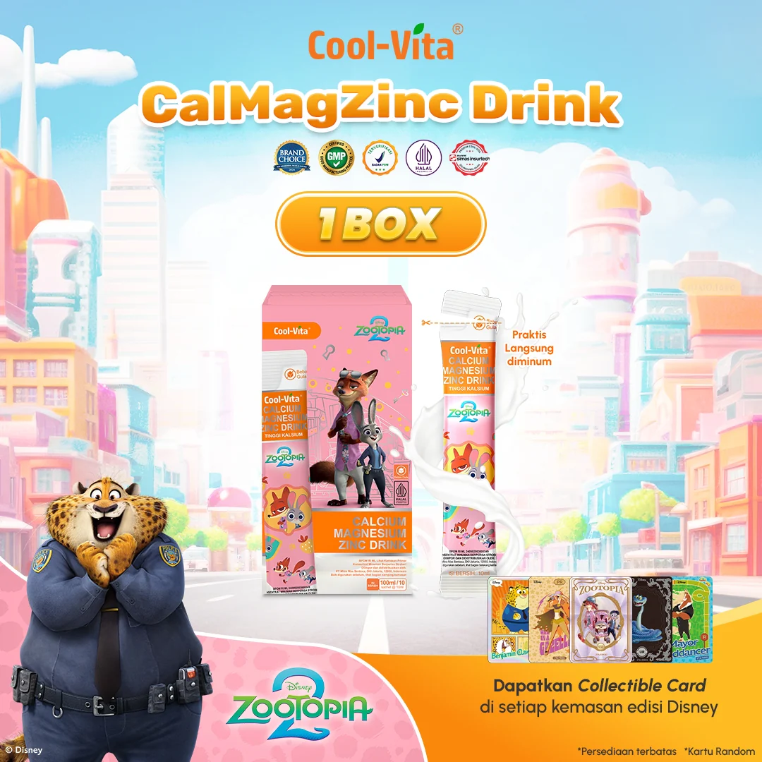Cool-Vita Disney Zootopia2 1 Box CalMagZinc Drink 10 Sachet