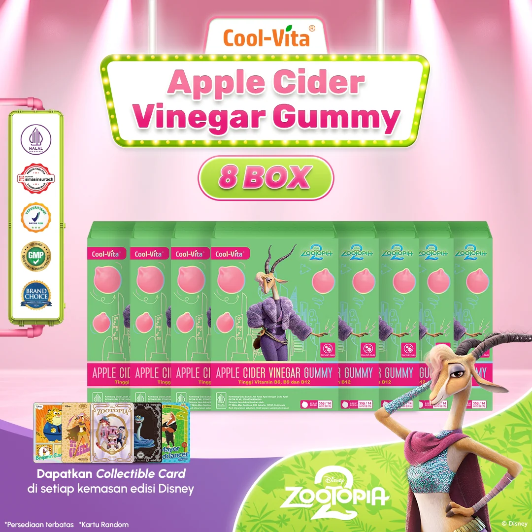 Coolvita Apple Cider Vinegar Gummy Sleeve Zootopia2 Box - Image 4