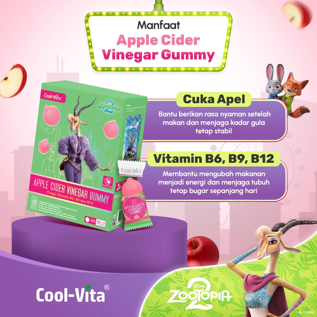 Coolvita Apple Cider Vinegar Gummy Sleeve Zootopia2 Box - Image 6