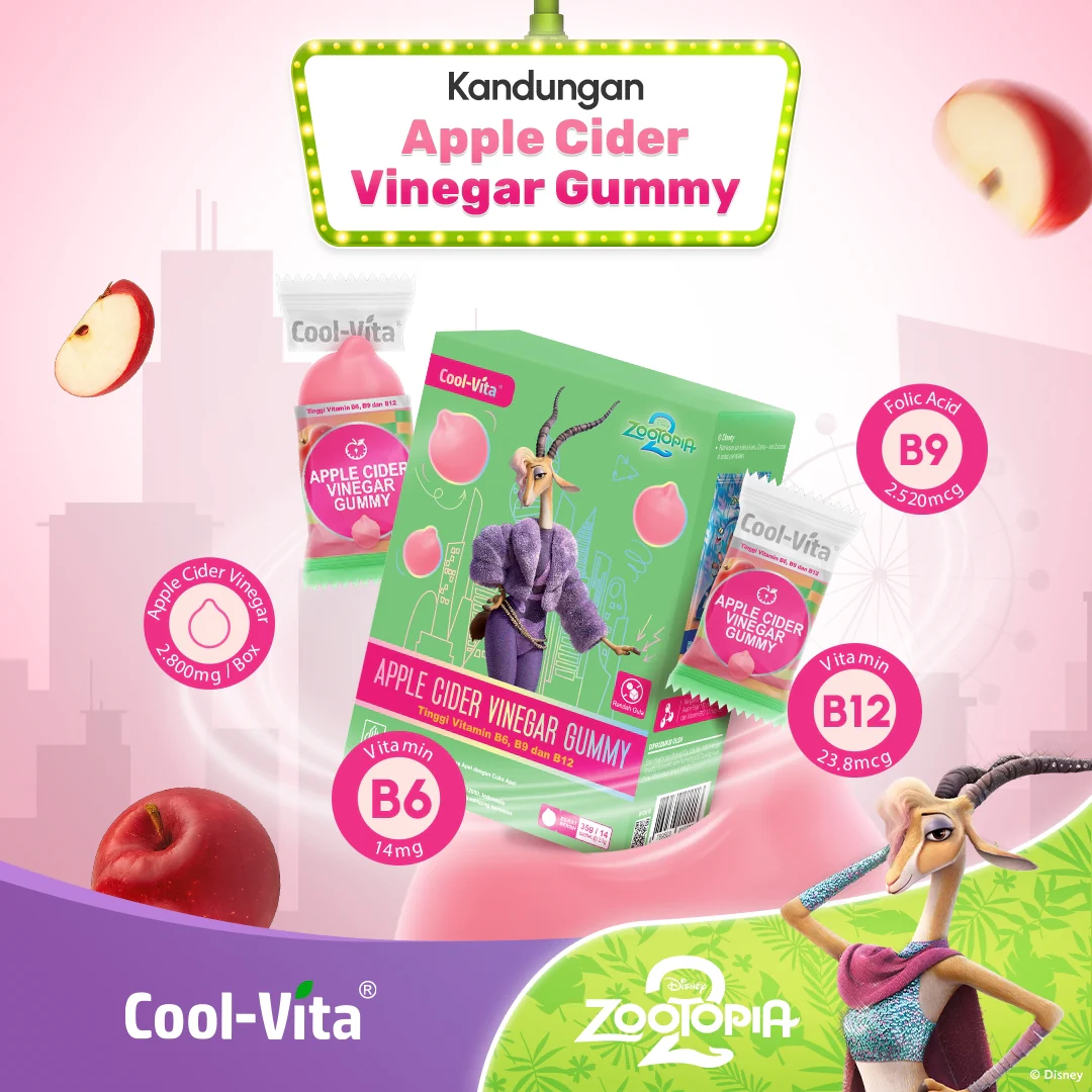 Coolvita Apple Cider Vinegar Gummy Sleeve Zootopia2 Box - Image 7