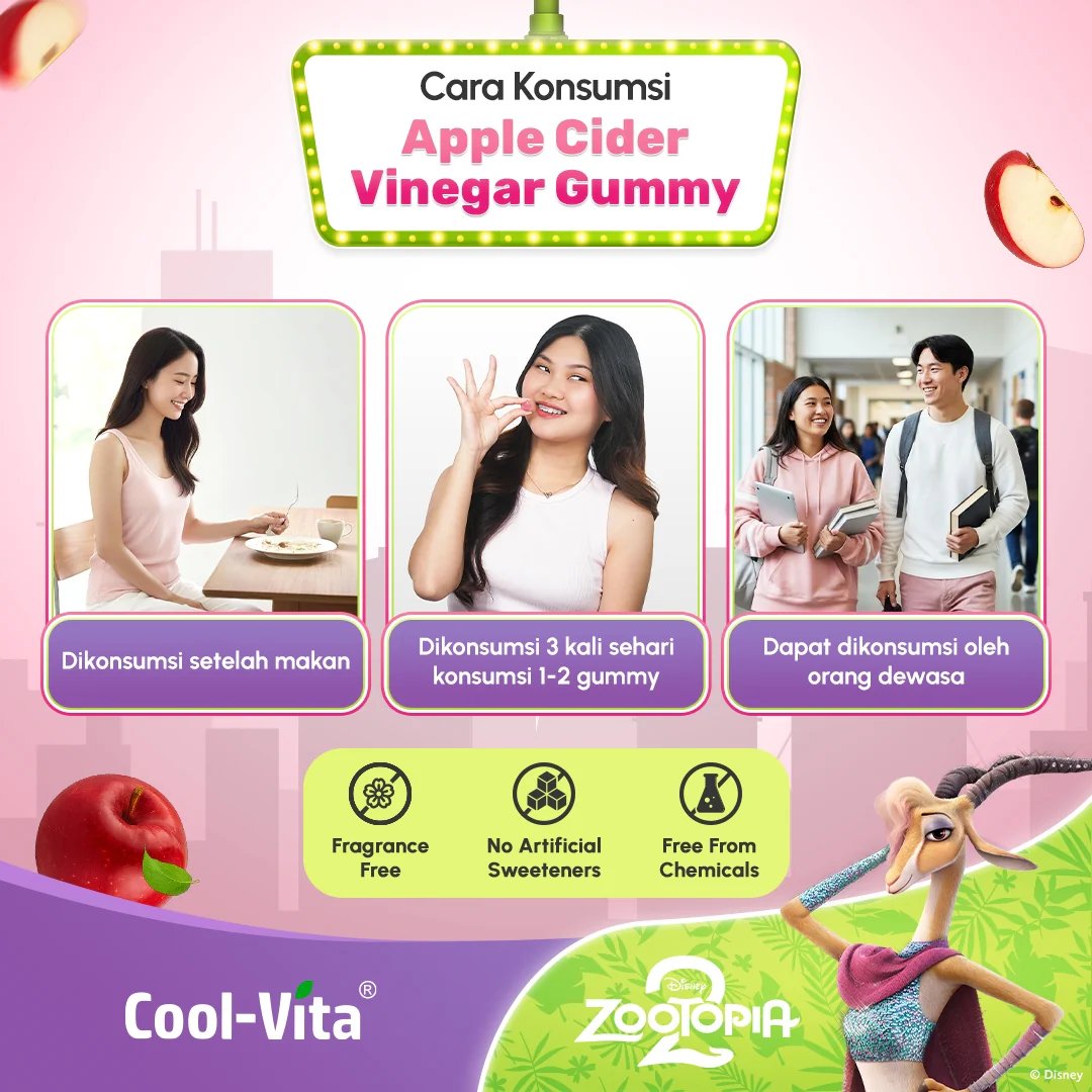 Coolvita Apple Cider Vinegar Gummy Sleeve Zootopia2 Box - Image 8