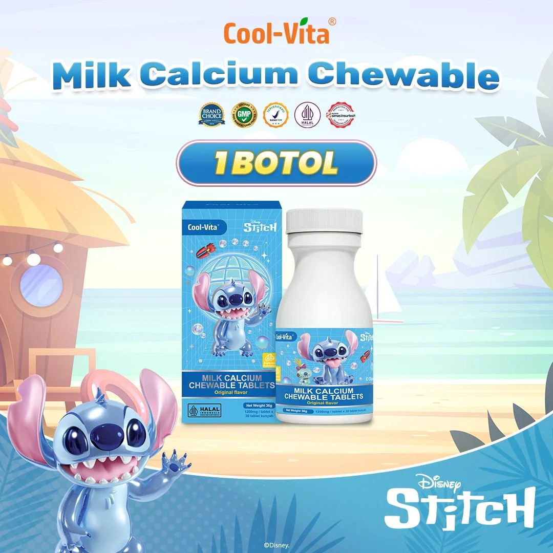 CoolVita Disney Stitch 1 Botol Calcium Chewable 30 Tablet Kunyah